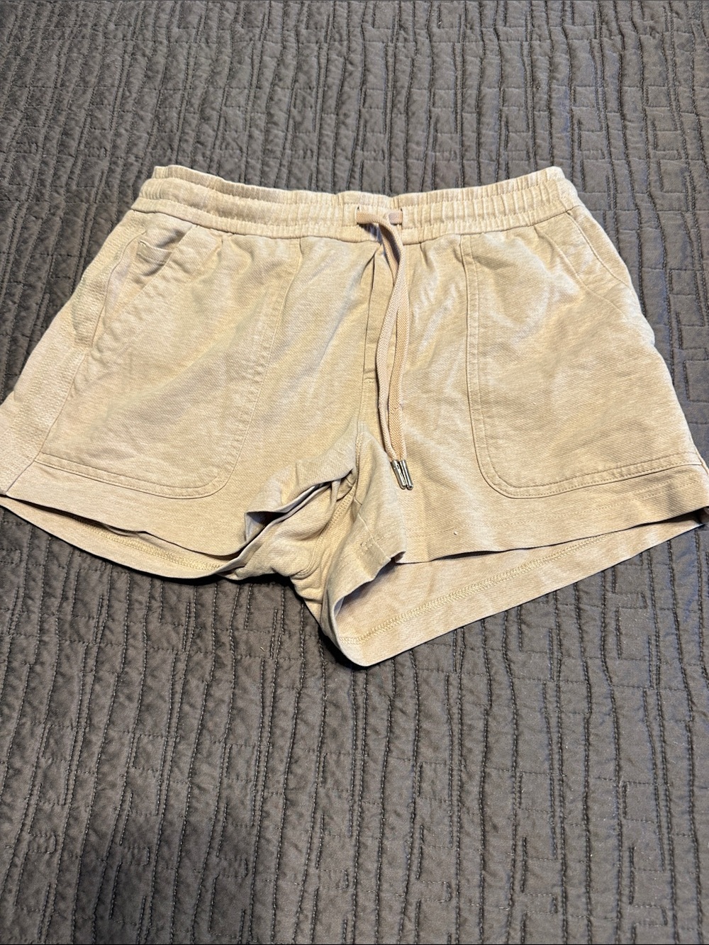 Athleta Light Beige Drawstring Athletic Shorts